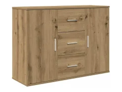 Aparador de roble artesanal 90x29,5x65 cm madera de ingeniería