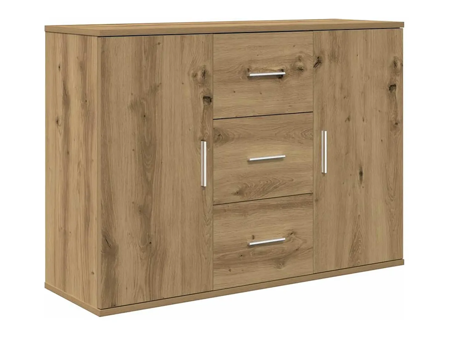Aparador de roble artesanal 90x29,5x65 cm madera de ingeniería