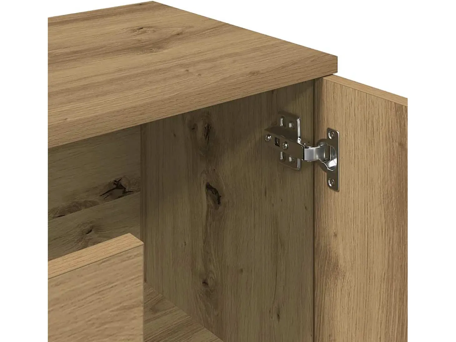 Aparador de roble artesanal 90x29,5x65 cm madera de ingeniería