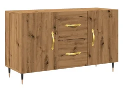 Aparador de roble artesanal 100x36x60 cm madera de ingeniería