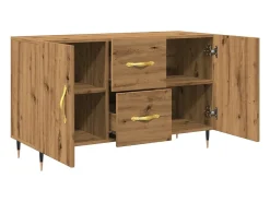 Aparador de roble artesanal 100x36x60 cm madera de ingeniería