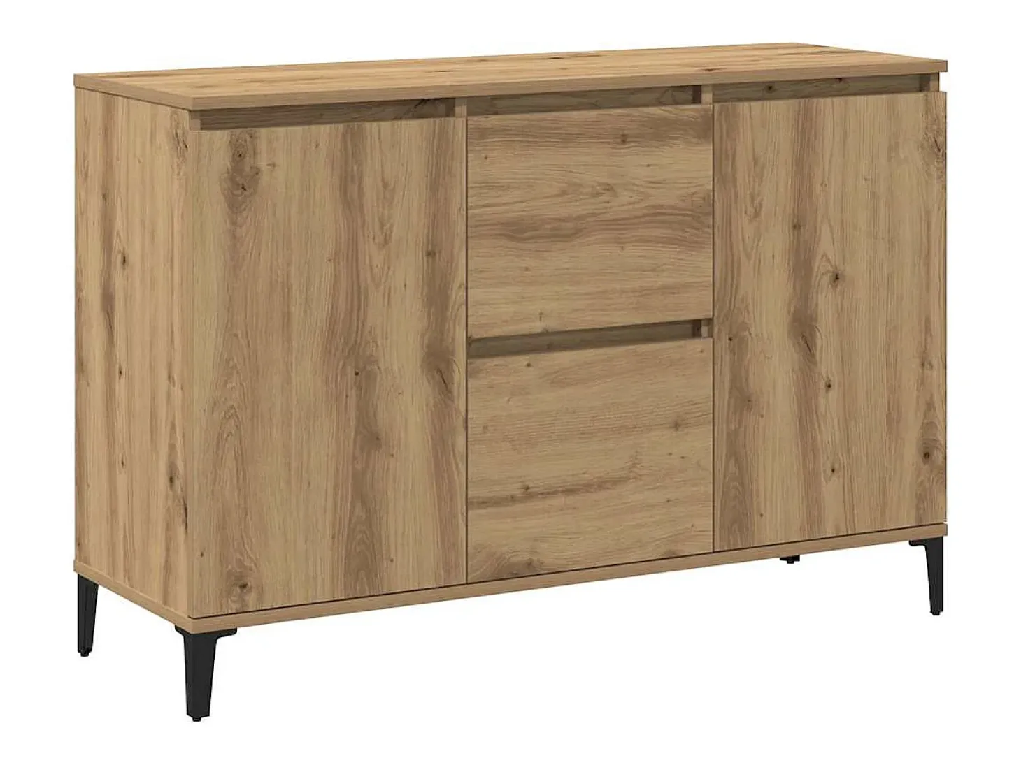 Aparador de roble artesanal 102x35x70 cm madera de ingeniería