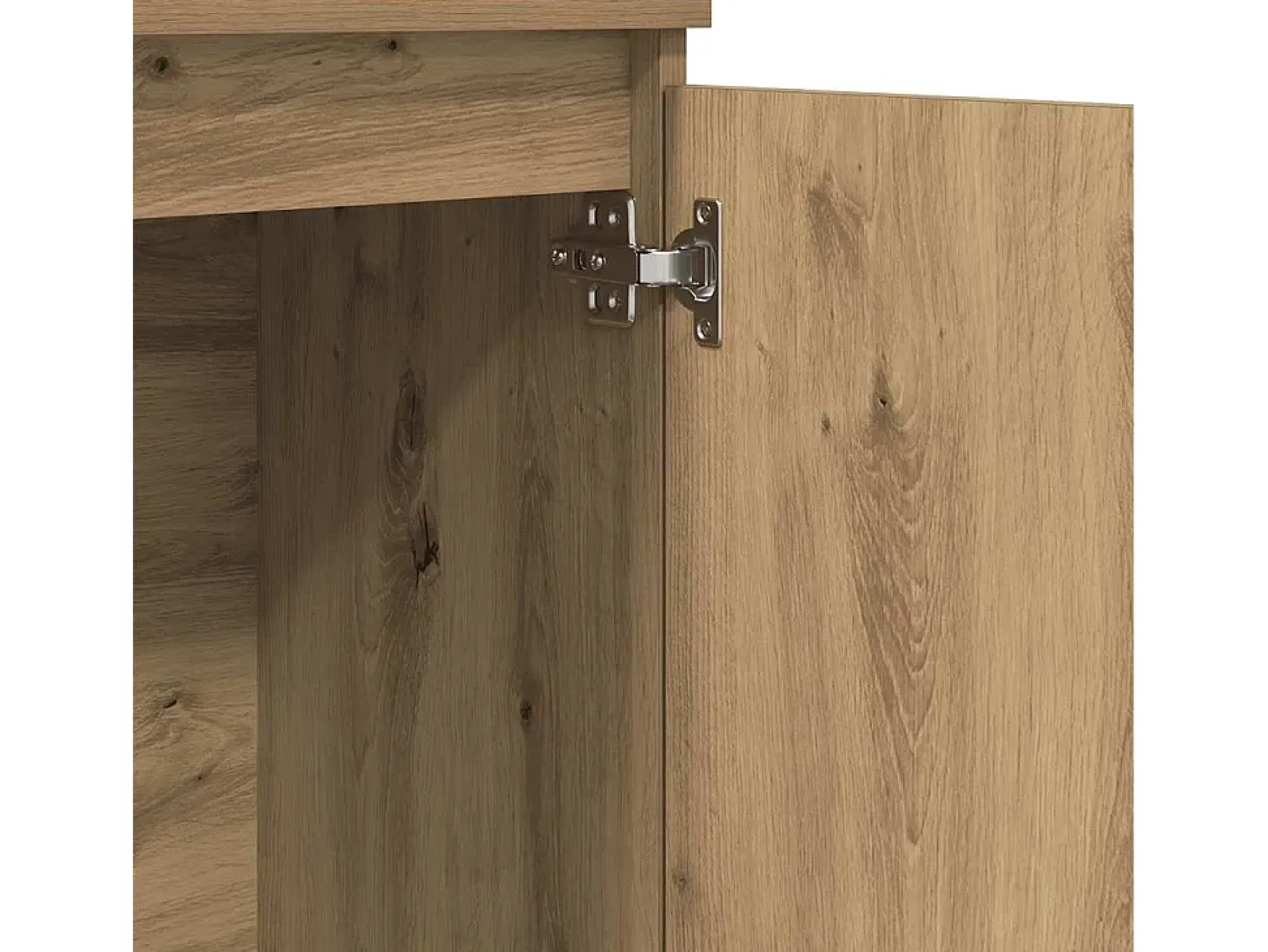 Aparador de roble artesanal 102x35x70 cm madera de ingeniería