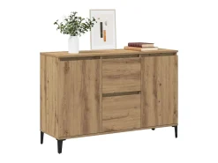 Aparador de roble artesanal 102x35x70 cm madera de ingeniería