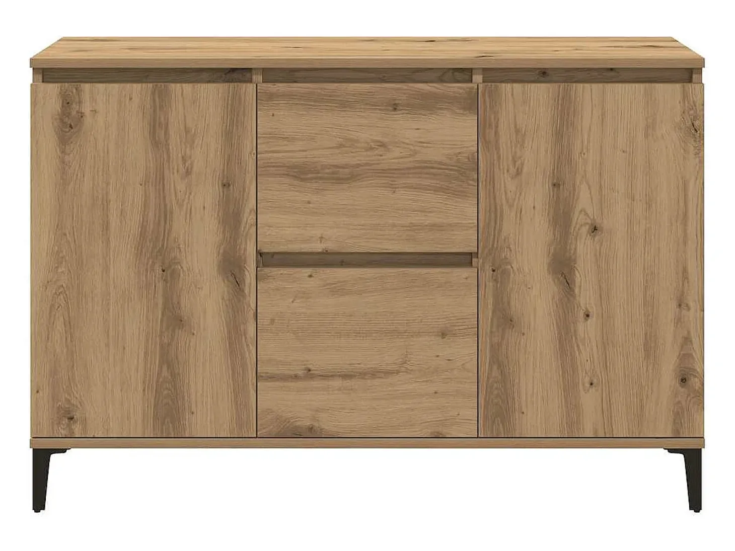 Aparador de roble artesanal 102x35x70 cm madera de ingeniería