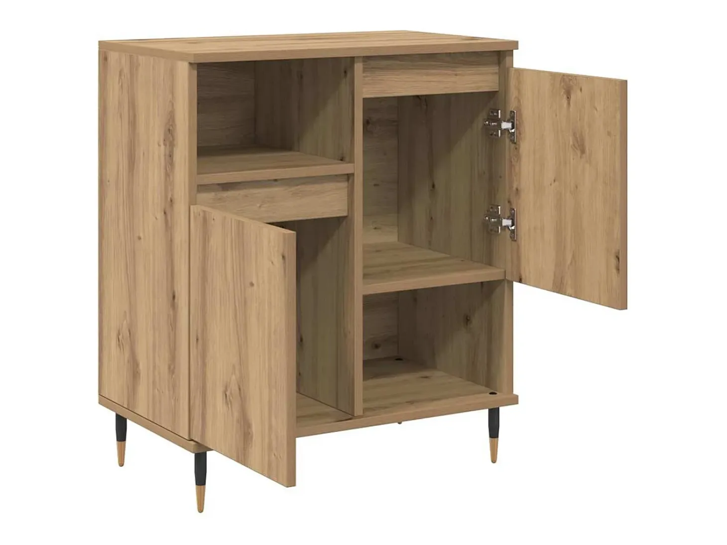 Aparador de roble artesanal 60 x 35 x 70 cm Madera de ingeniería