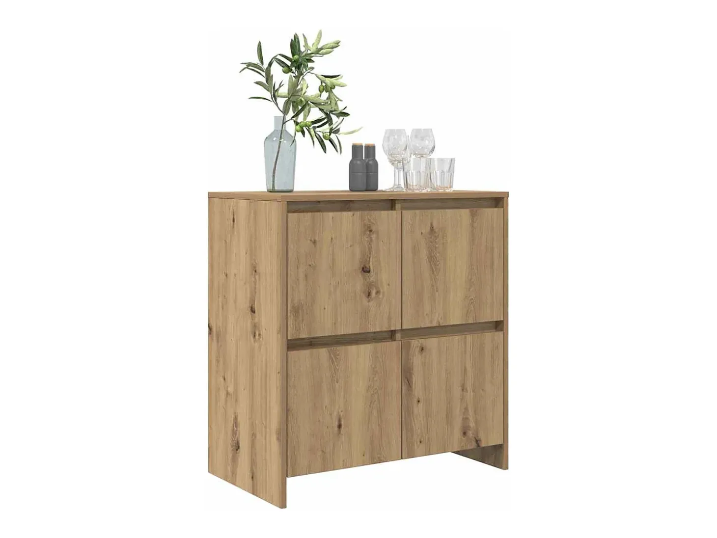 Aparador de roble hecho a mano 70 x 41 x 75 cm Madera de ingeniería