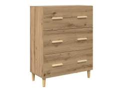 Aparador de roble hecho a mano 34 x 69,5 x 90 cm Madera de ingeniería