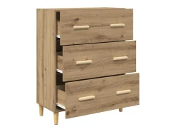 Aparador de roble hecho a mano 34 x 69,5 x 90 cm Madera de ingeniería