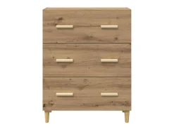 Aparador de roble hecho a mano 34 x 69,5 x 90 cm Madera de ingeniería