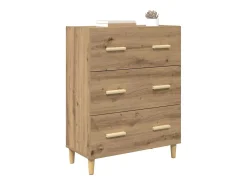 Aparador de roble hecho a mano 34 x 69,5 x 90 cm Madera de ingeniería