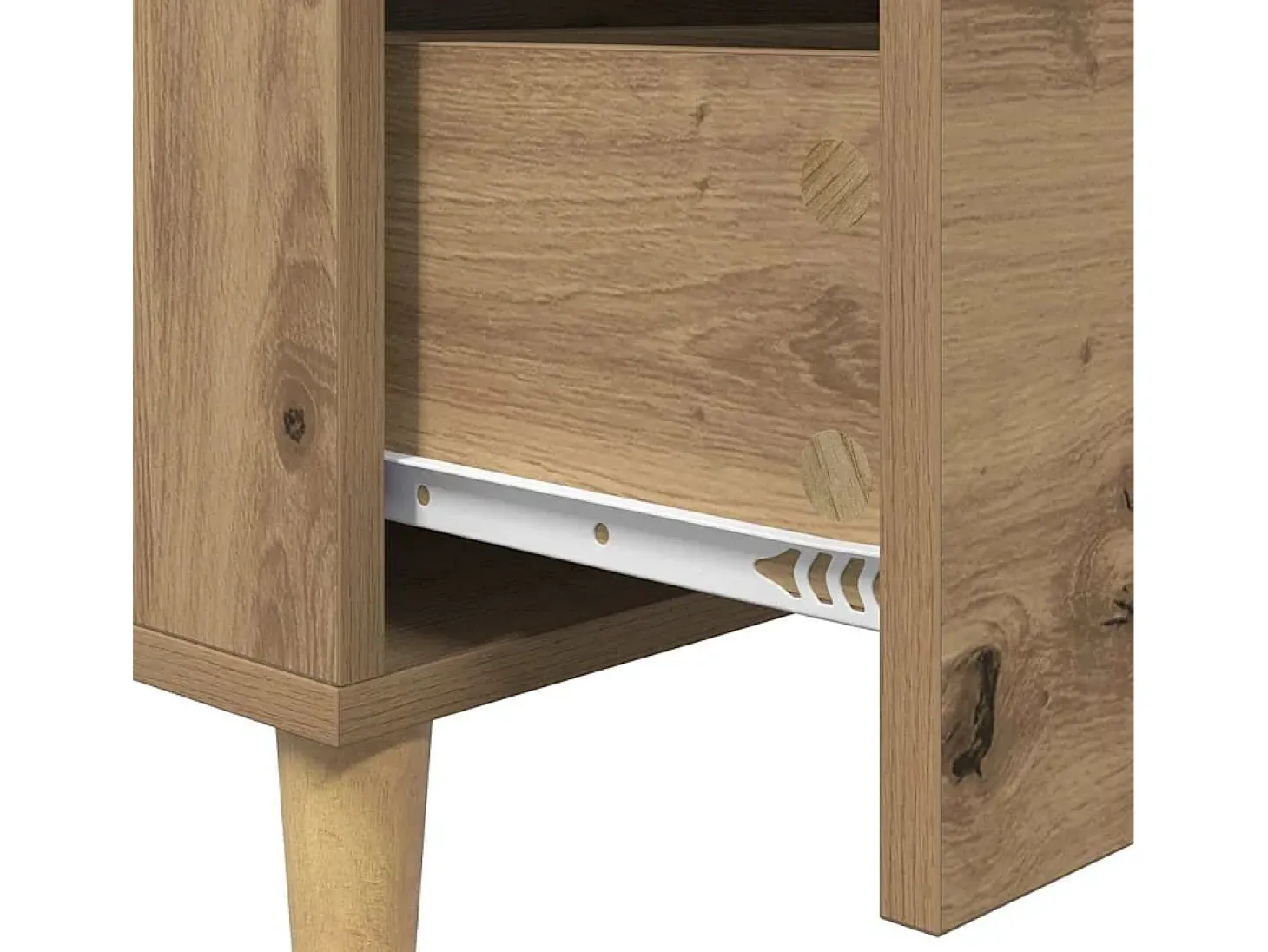 Aparador de roble hecho a mano 34 x 69,5 x 90 cm Madera de ingeniería