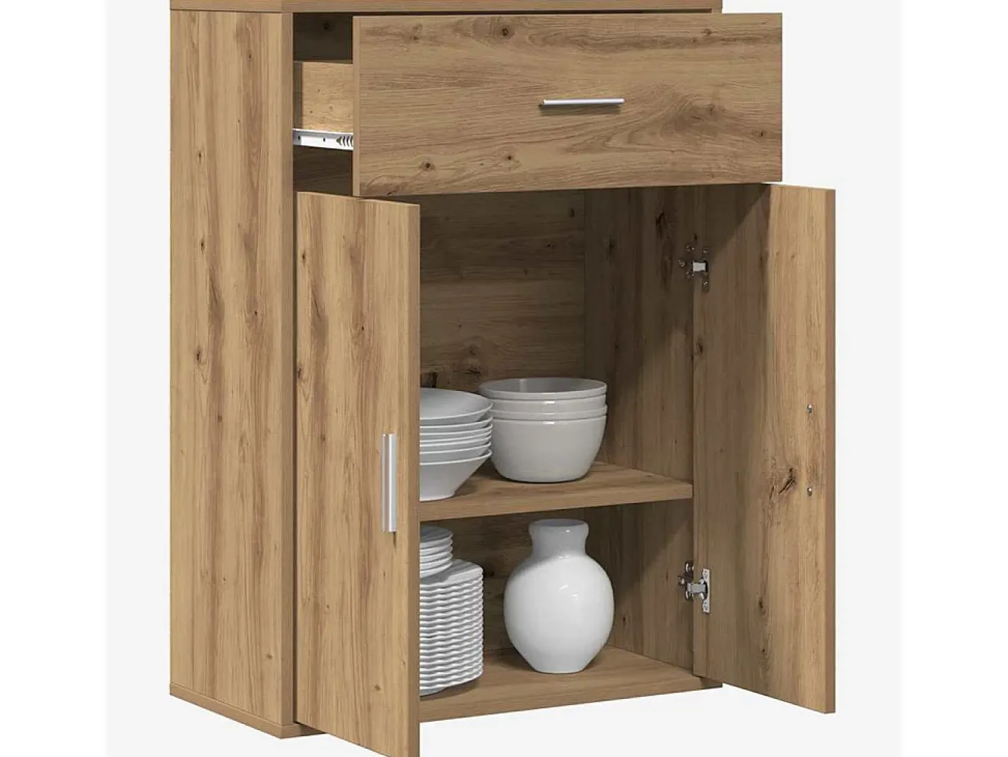 Aparador de roble hecho a mano 79 x 38 x 80 cm Madera de ingeniería