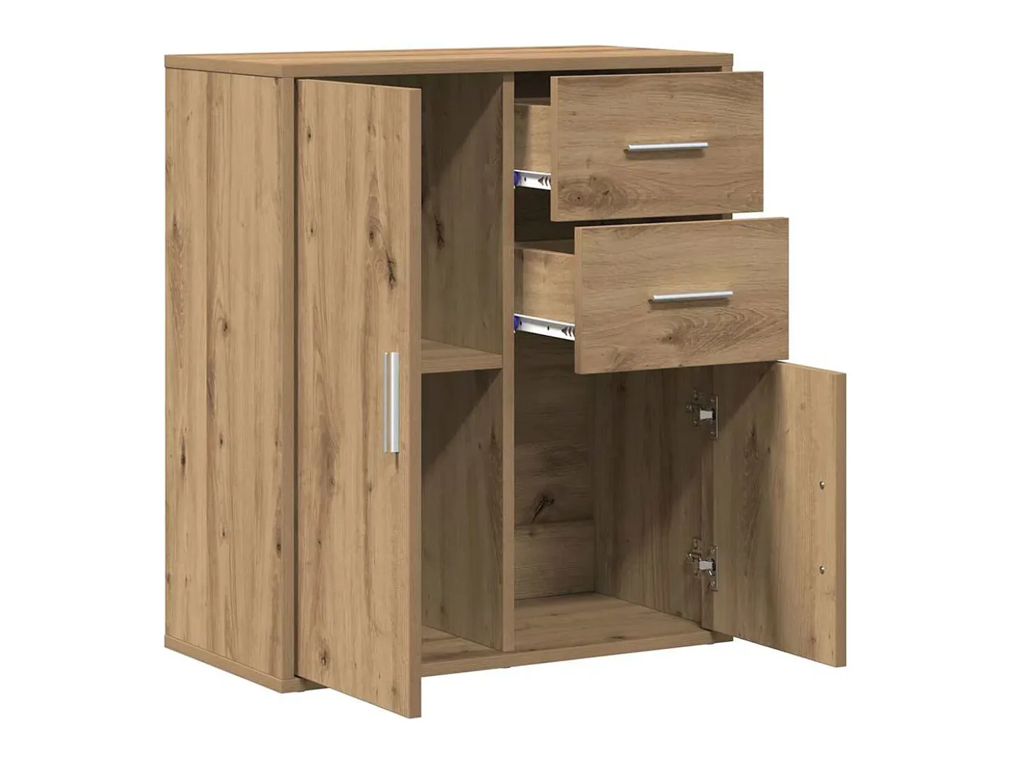 Aparador de roble hecho a mano 60 x 31 x 70 cm Madera de ingeniería