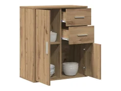 Aparador de roble hecho a mano 60 x 31 x 70 cm Madera de ingeniería