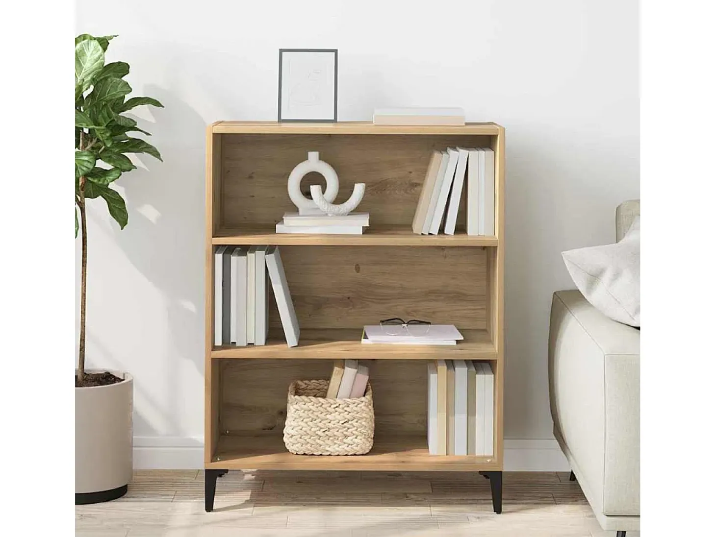 Aparador de roble hecho a mano 32,5 x 69,5 x 90 cm Madera de ingeniería