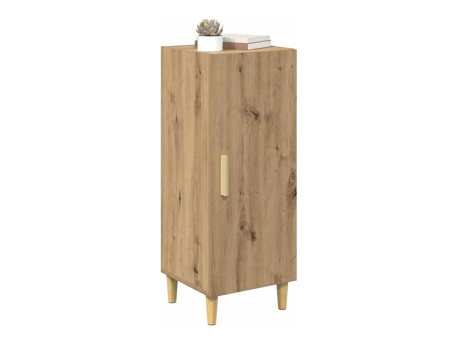 Aparador de roble hecho a mano 34,5 x 34 x 90 cm Madera de ingeniería