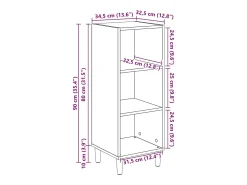 Aparador de roble hecho a mano 32,5 x 34,5 x 90 cm Madera de ingeniería