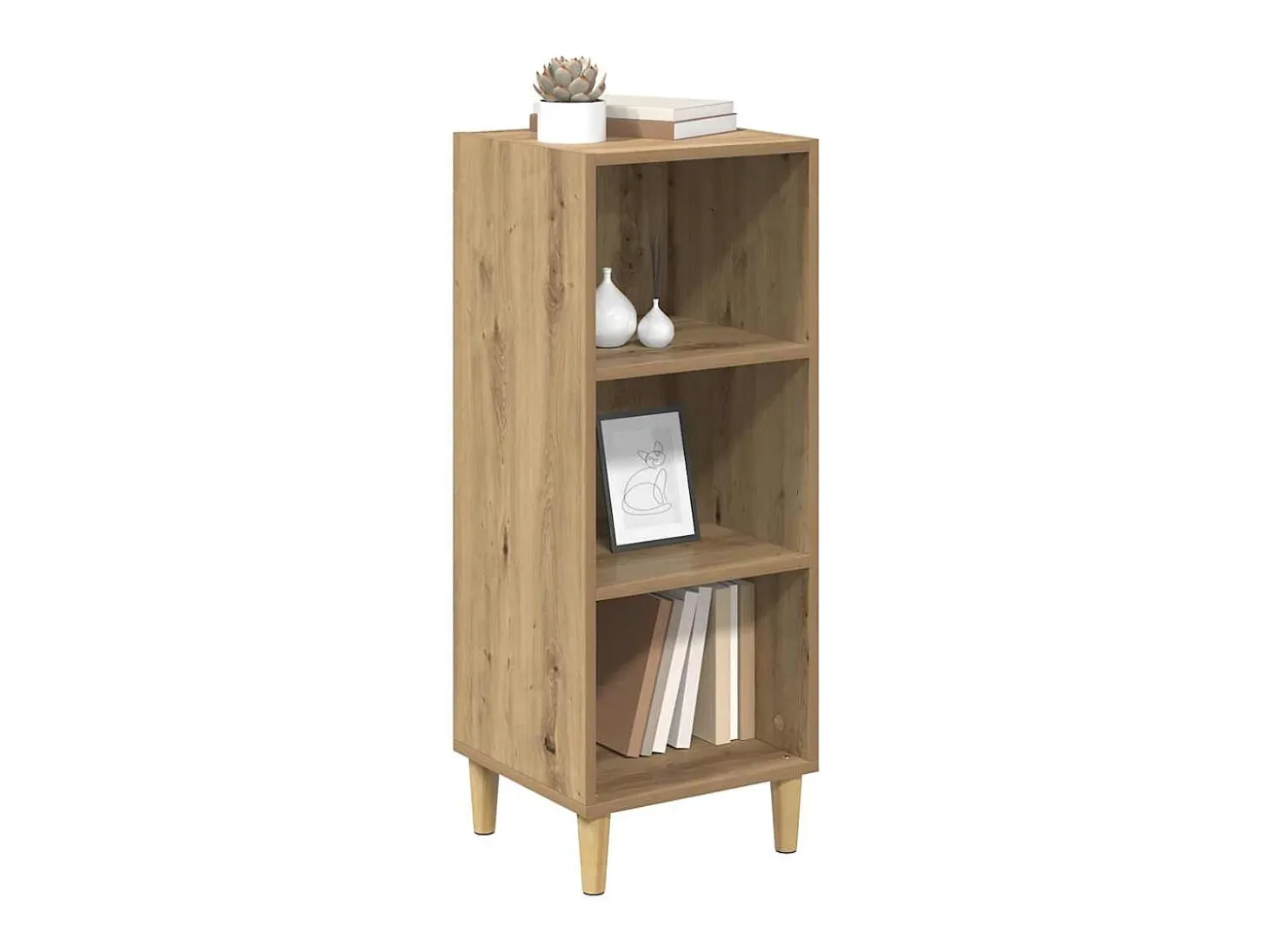 Aparador de roble hecho a mano 32,5 x 34,5 x 90 cm Madera de ingeniería