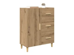 Aparador de roble hecho a mano 34 x 69,5 x 90 cm Madera de ingeniería
