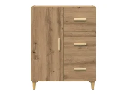 Aparador de roble hecho a mano 34 x 69,5 x 90 cm Madera de ingeniería