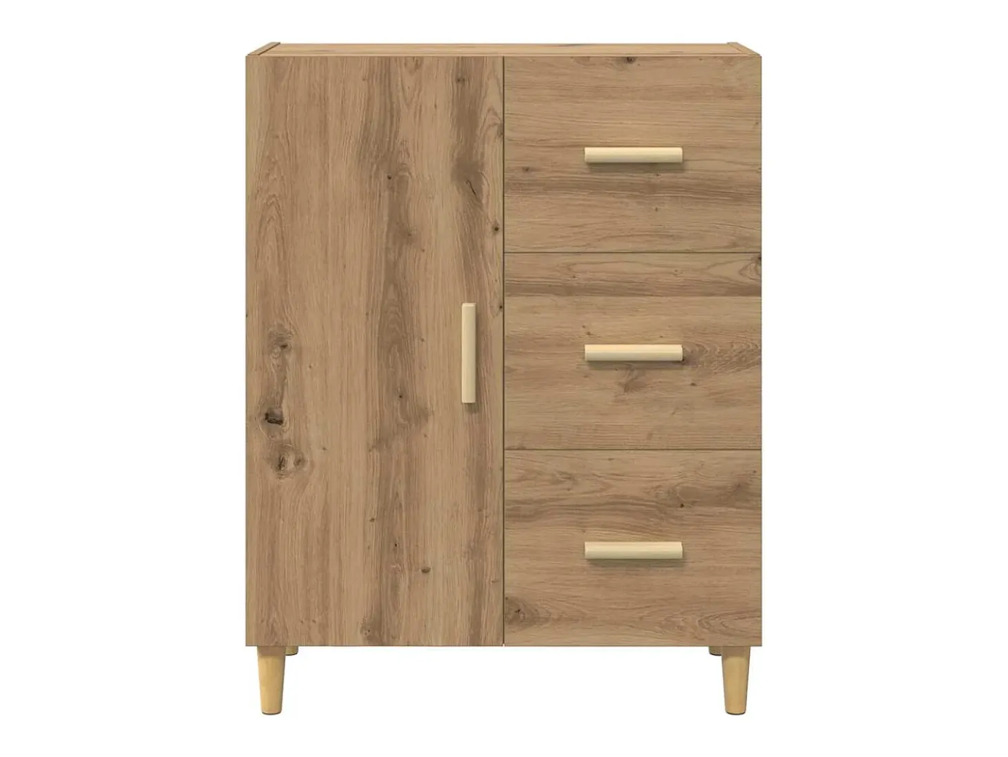 Aparador de roble hecho a mano 34 x 69,5 x 90 cm Madera de ingeniería