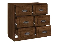 Aparador de roble marrón 70x35,5x67,5 cm Madera de ingeniería
