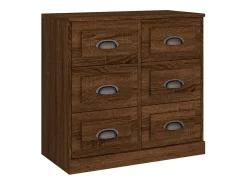 Aparador de roble marrón 70x35,5x67,5 cm Madera de ingeniería