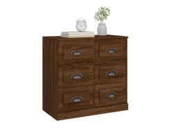 Aparador de roble marrón 70x35,5x67,5 cm Madera de ingeniería