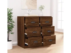 Aparador de roble marrón 70x35,5x67,5 cm Madera de ingeniería