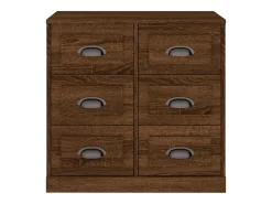 Aparador de roble marrón 70x35,5x67,5 cm Madera de ingeniería