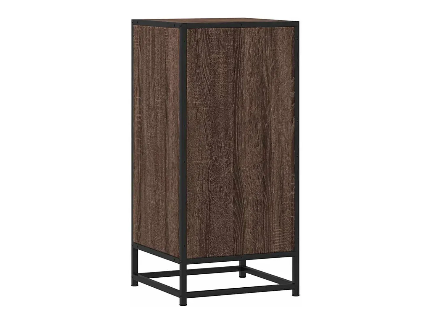 Aparador de roble marrón 35,5x35x76 cm madera contrachapada y metal
