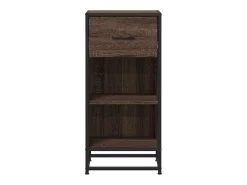 Aparador de roble marrón 35,5x35x76 cm madera contrachapada y metal
