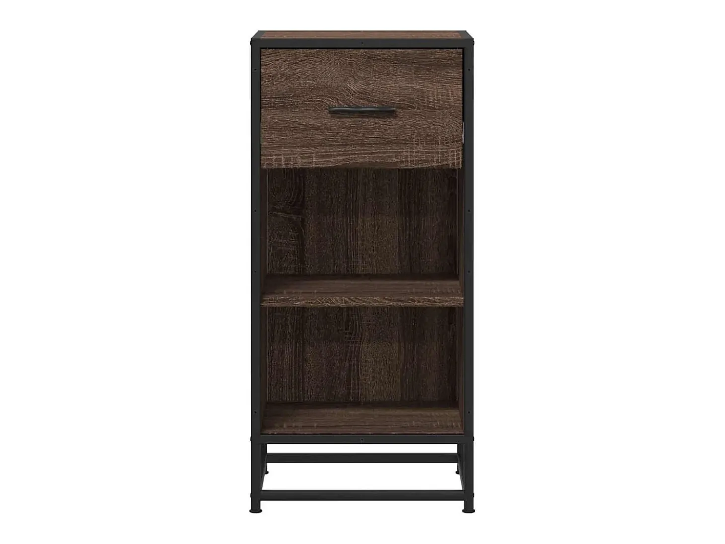 Aparador de roble marrón 35,5x35x76 cm madera contrachapada y metal