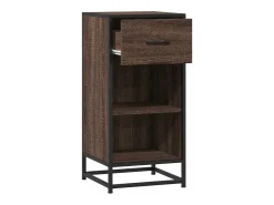 Aparador de roble marrón 35,5x35x76 cm madera contrachapada y metal