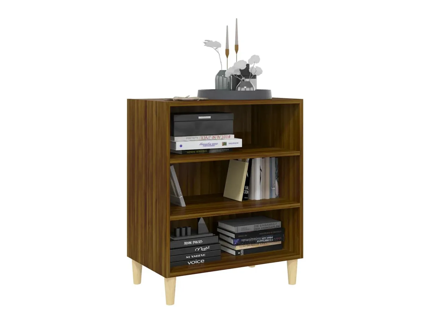 Aparador de roble marrón 57x35x70 cm madera de ingeniería