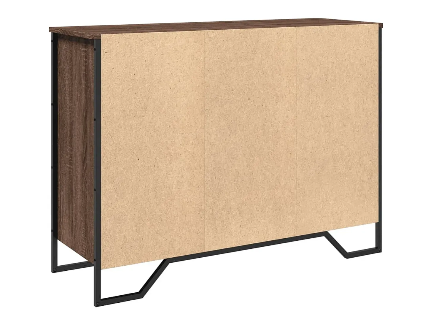 Aparador de roble marrón 101x35,5x74,5 cm madera de ingeniería