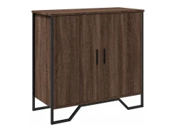 Aparador de roble marrón 78x35,5x74,5 cm madera de ingeniería