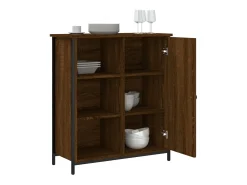 Aparador de roble marrón 70x30x80 cm madera de ingeniería