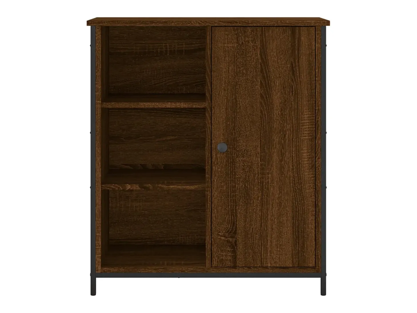 Aparador de roble marrón 70x30x80 cm madera de ingeniería