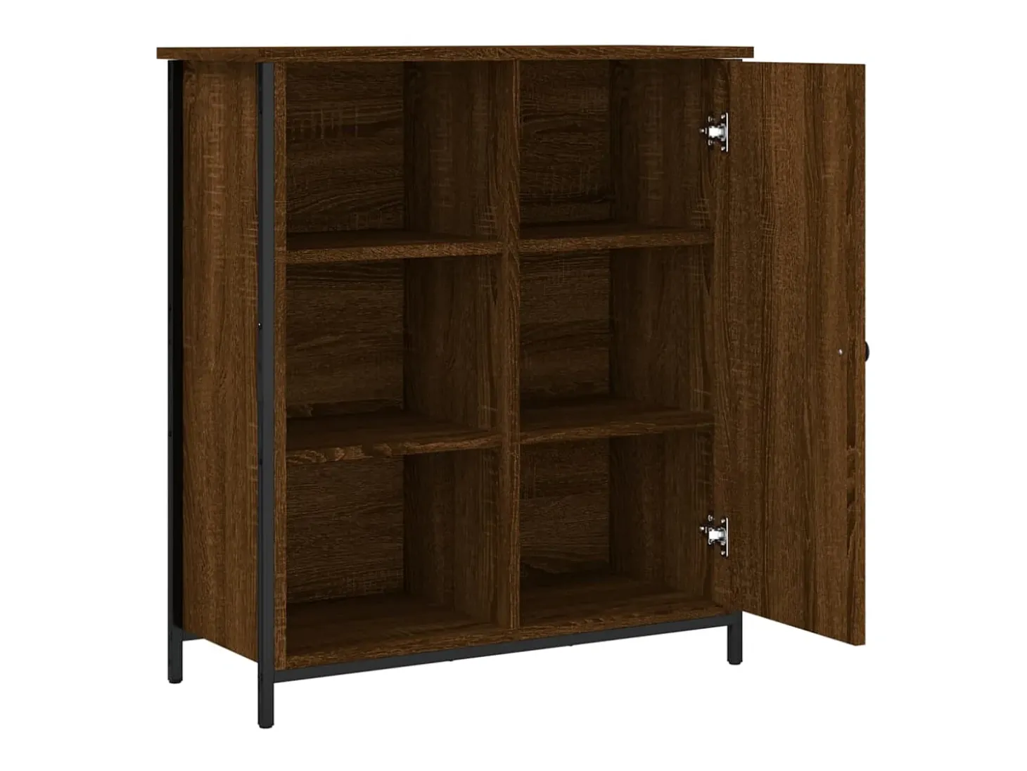 Aparador de roble marrón 70x30x80 cm madera de ingeniería