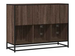 Aparador de roble marrón 100x35x76 cm madera de ingeniería