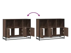 Aparador de roble marrón 100x35x76 cm madera de ingeniería