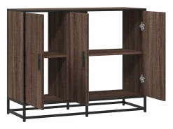 Aparador de roble marrón 94x35x76 cm madera de ingeniería