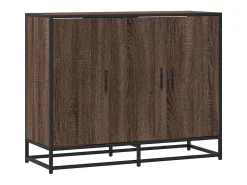 Aparador de roble marrón 94x35x76 cm madera de ingeniería