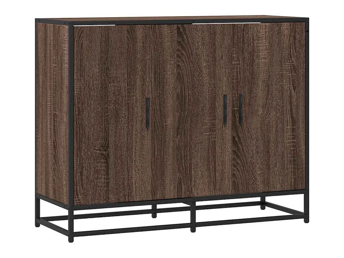 Aparador de roble marrón 94x35x76 cm madera de ingeniería