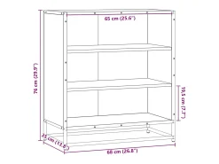 Aparador de roble marrón 68x35x76 cm madera contrachapada y metal