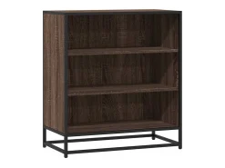 Aparador de roble marrón 68x35x76 cm madera contrachapada y metal