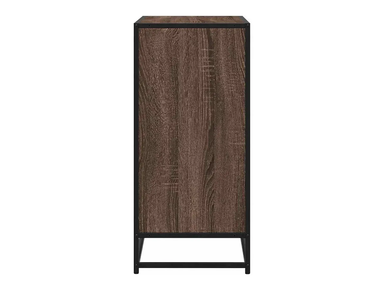 Aparador de roble marrón 68x35x76 cm madera contrachapada y metal