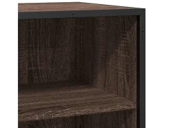 Aparador de roble marrón 68x35x76 cm madera contrachapada y metal